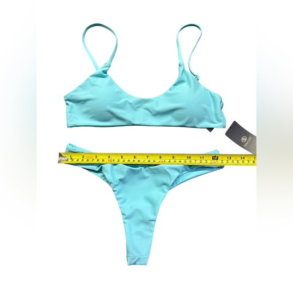 SHERRYDC Women's Solid Scoop Neck Push up Padded Brazilian Thong Bikini Swimsuit - Picture 11 of 13